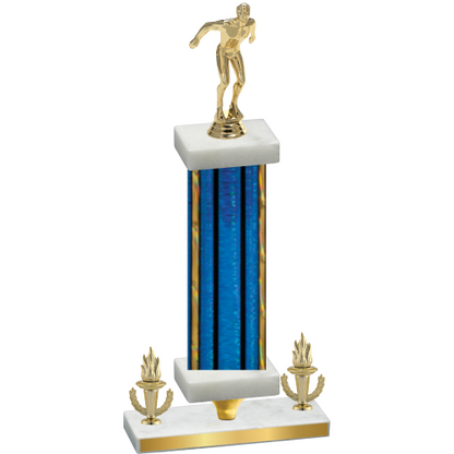Premium Single Blue Glacier Victory Swimming Trophy