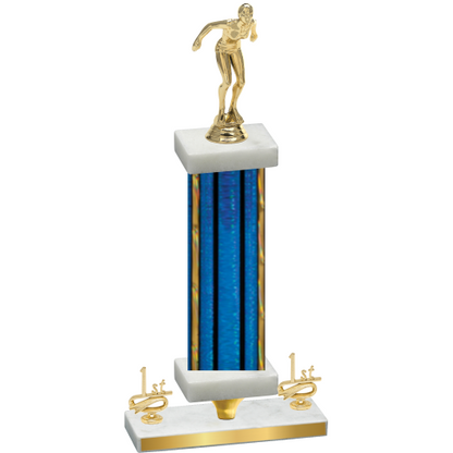 Premium Single Blue Glacier First Place Tennis Trophy