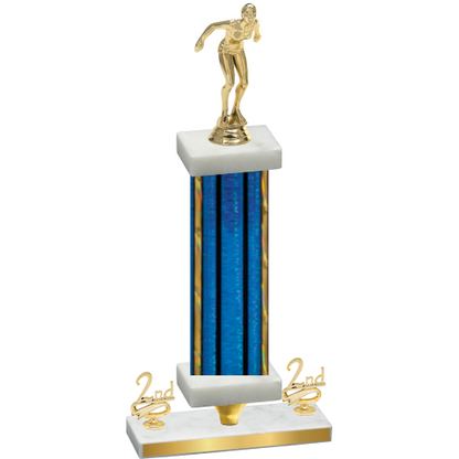 Premium Single Blue Glacier Second Place Tennis Trophy