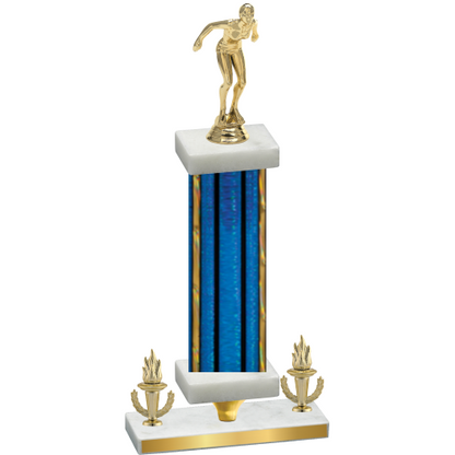 Premium Single Blue Glacier Victory Tennis Trophy