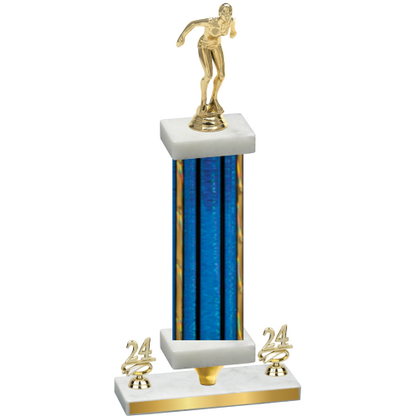 Premium Single Blue Glacier Year Tennis Trophy