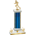 Premium Single Blue Glacier First Place Football Trophy