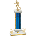 Premium Single Blue Glacier Second Place Football Trophy