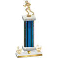 Premium Single Blue Glacier Third Place Football Trophy