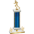 Premium Single Blue Glacier Fourth Place Football Trophy