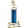 Premium Single Blue Glacier Victory Football Trophy
