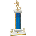 Premium Single Blue Glacier Year Football Trophy