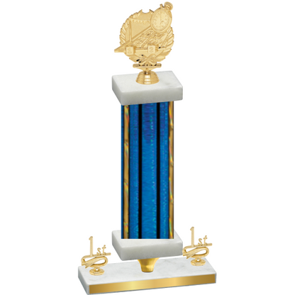 Premium Single Blue Glacier First Place Swimming Trophy
