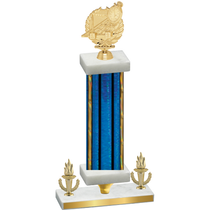 Premium Single Blue Glacier Victory Swimming Trophy