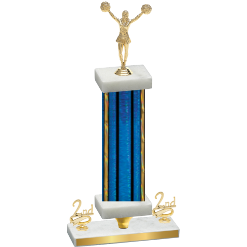Premium Single Blue Glacier Second Place Cheerleading Trophy