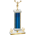 Premium Single Blue Glacier Fourth Place Cheerleading Trophy