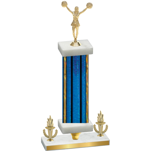 Premium Single Blue Glacier Victory Cheerleading Trophy