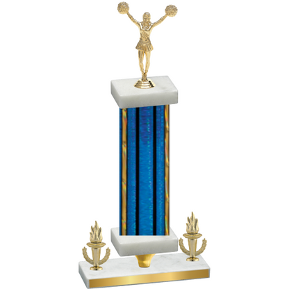 Premium Single Blue Glacier Victory Cheerleading Trophy