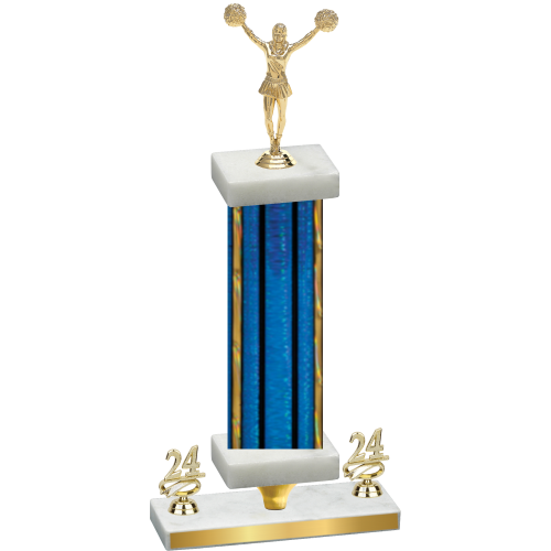 Premium Single Blue Glacier Year Cheerleading Trophy