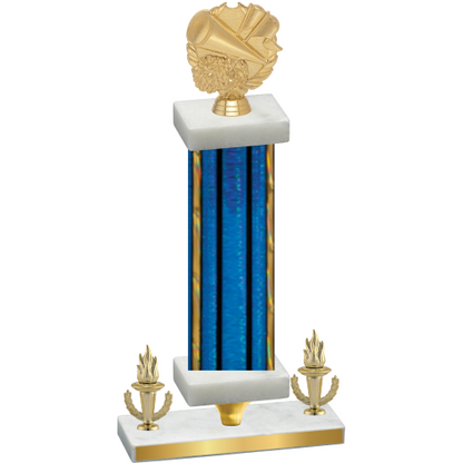 Premium Single Blue Glacier Victory Cheerleading Trophy