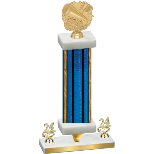 Premium Single Blue Glacier Year Cheerleading Trophy