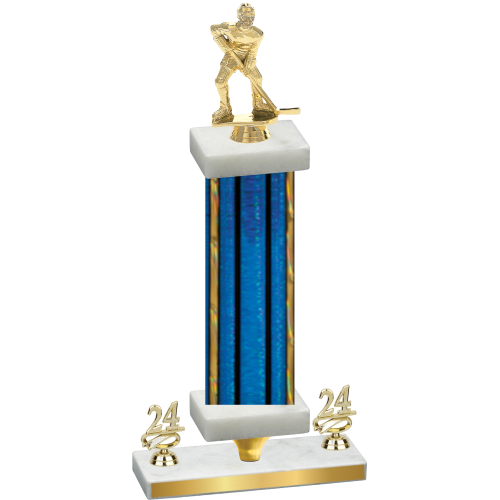 Premium Single Blue Glacier Year Hockey Trophy