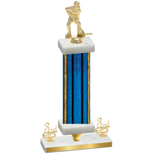 Premium Single Blue Glacier Third Place Hockey Trophy