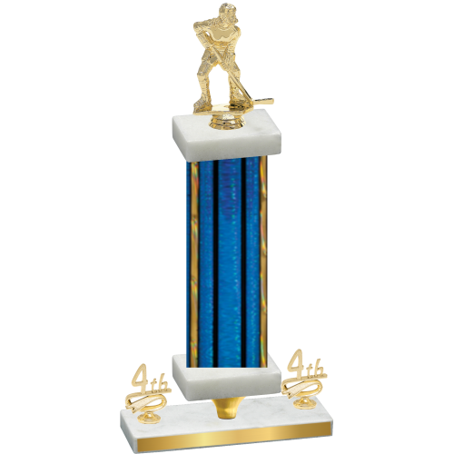 Premium Single Blue Glacier Fourth Place Hockey Trophy