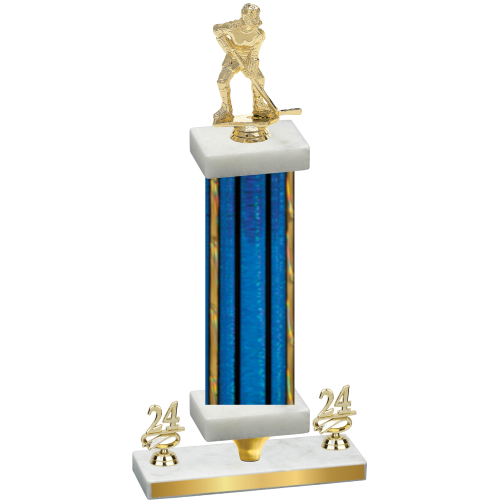Premium Single Blue Glacier Year Hockey Trophy