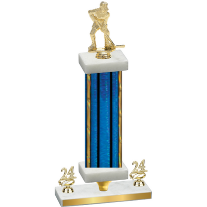 Premium Single Blue Glacier Year Hockey Trophy