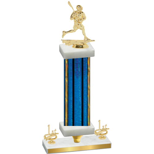 Premium Single Blue Glacier First Place Lacrosse Trophy