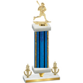 Premium Single Blue Glacier Victory Lacrosse Trophy