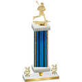 Premium Single Blue Glacier Year Lacrosse Trophy