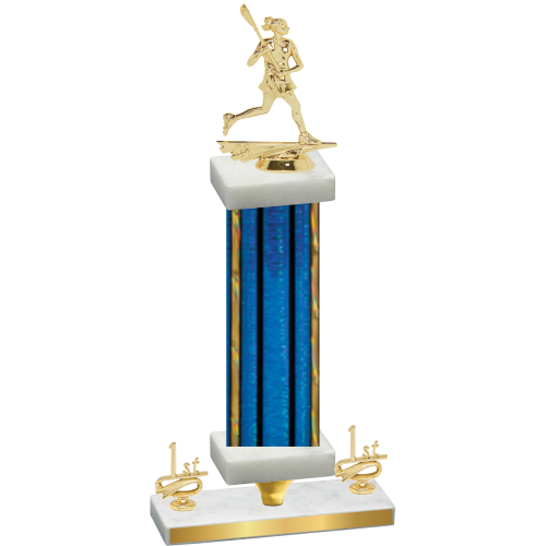 Premium Single Blue Glacier First Place Lacrosse Trophy