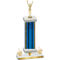 Premium Single Blue Glacier First Place Victory Trophy
