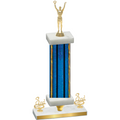Premium Single Blue Glacier Third Place Victory Trophy