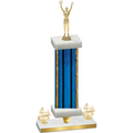 Premium Single Blue Glacier Fourth Place Victory Trophy