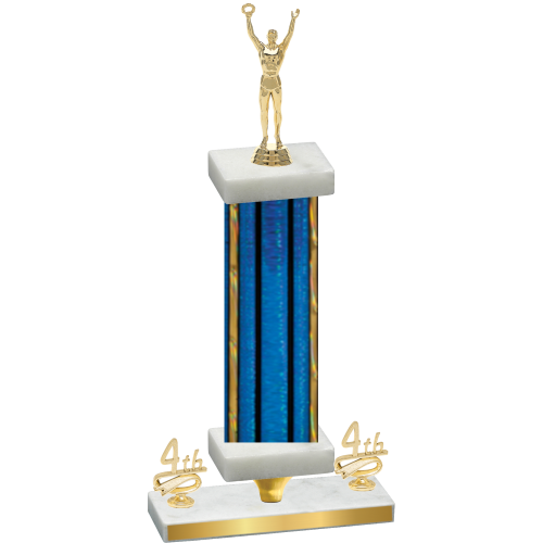 Premium Single Blue Glacier Fourth Place Victory Trophy