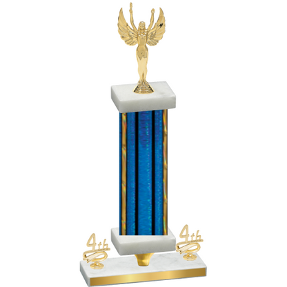 Premium Single Blue Glacier Fourth Place Victory Trophy