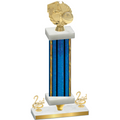Premium Single Blue Glacier Second Place Basketball Trophy
