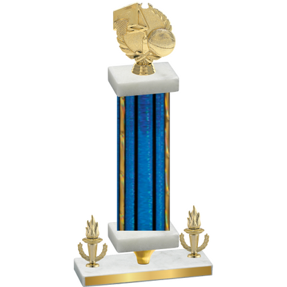 Premium Single Blue Glacier Victory Basketball Trophy