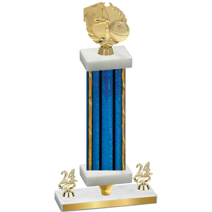 Premium Single Blue Glacier Year Basketball Trophy