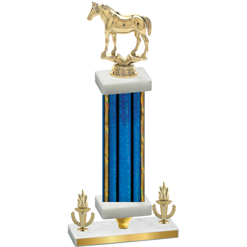 Premium Single Blue Glacier Victory Horses Trophy