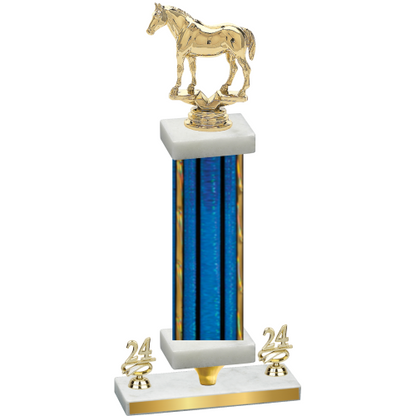 Premium Single Blue Glacier Year Horses Trophy