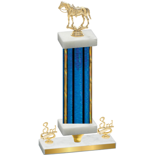 Premium Single Blue Glacier Third Place Horses Trophy
