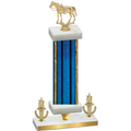 Premium Single Blue Glacier Victory Horses Trophy