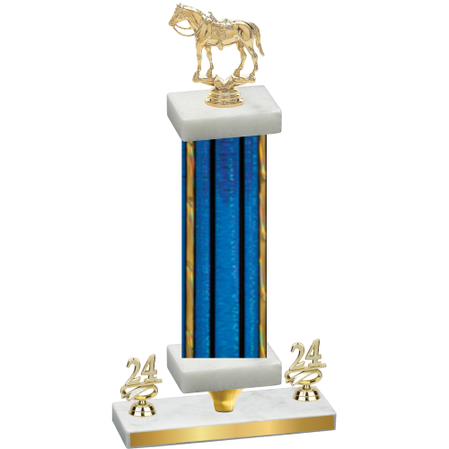 Premium Single Blue Glacier Year Horses Trophy
