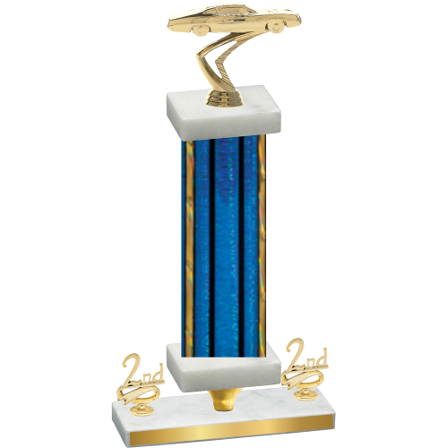 Premium Single Blue Glacier Second Place Cars Trophy