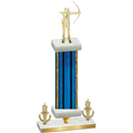 Premium Single Blue Glacier Victory Archery Trophy