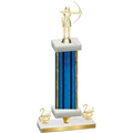 Premium Single Blue Glacier Second Place Archery Trophy
