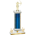 Premium Single Blue Glacier Third Place Archery Trophy