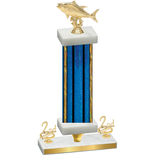Premium Single Blue Glacier Second Place Fishing Trophy