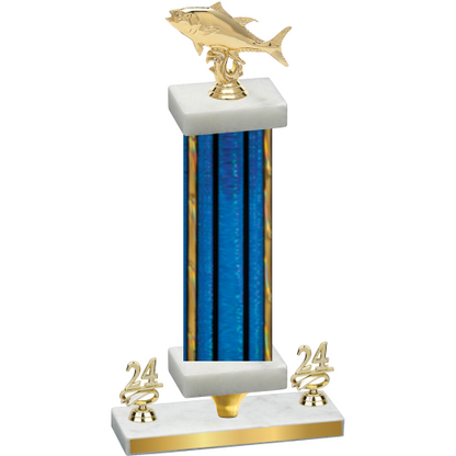 Premium Single Blue Glacier Year Fishing Trophy