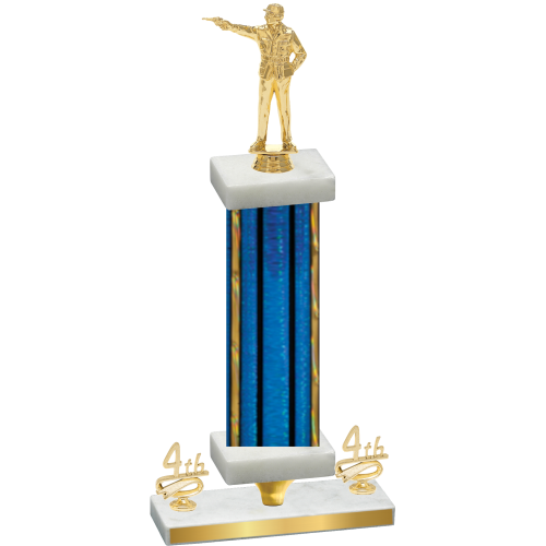 Premium Single Blue Glacier Fourth Place Shooter Trophy