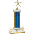 Premium Single Blue Glacier Fourth Place Skater Trophy